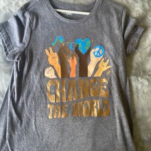 Dark grey Positive wording  “Change The World “